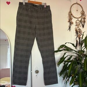 Brixton Black and Gray Glen Plaid Pants